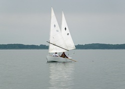 Rowing with sails up