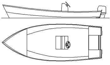 Outboard Dory 18. [OD18] Fast planing boat