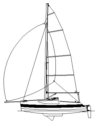 The tiller runs under the main traveler making sail adjustments easy 