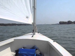 Sailing by Monsastery Point Lake Mac in August Core Sound 15