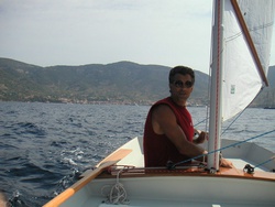 On the helm of Cat Ketch 17